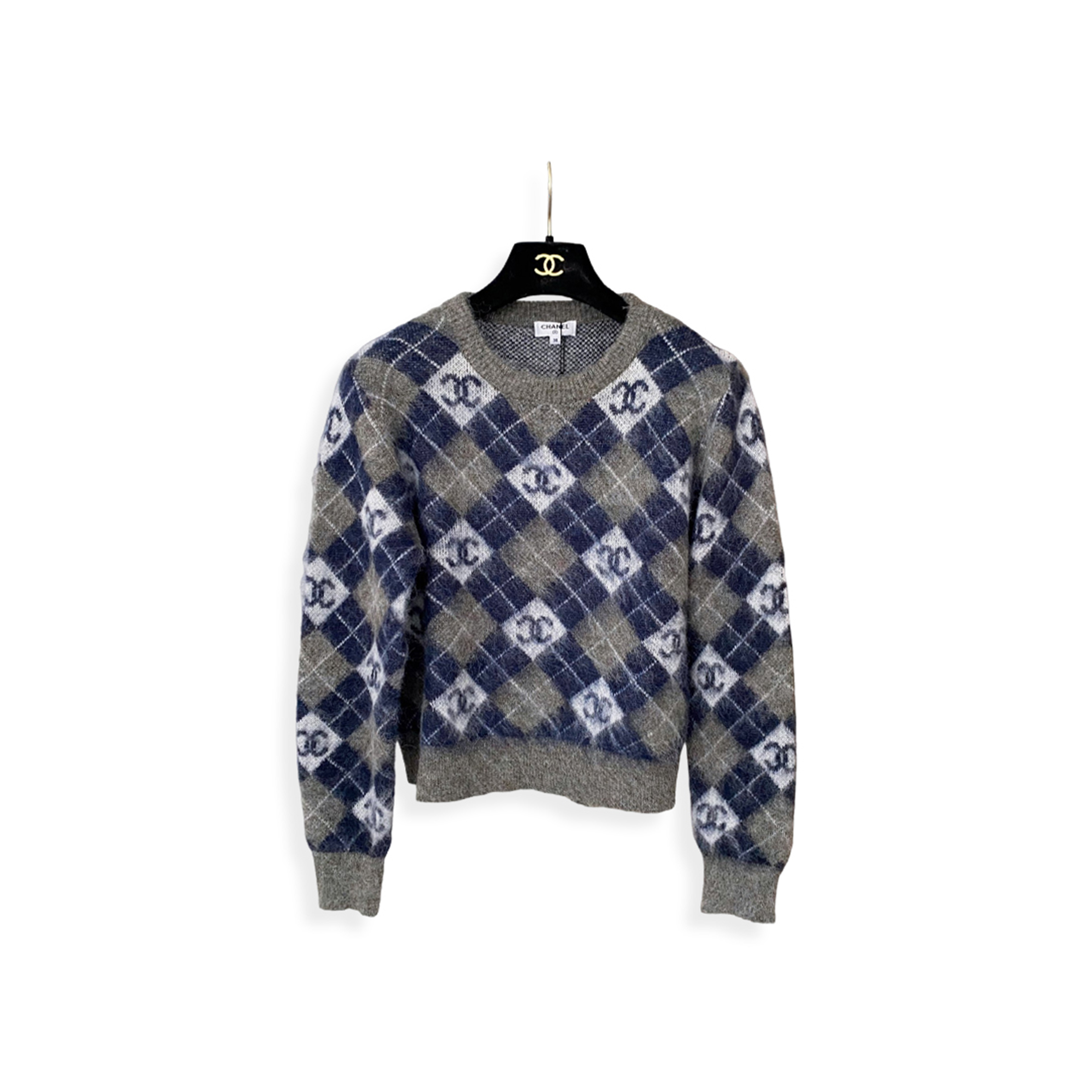 CHANEL ARGYLE KNIT CARDIGAN 